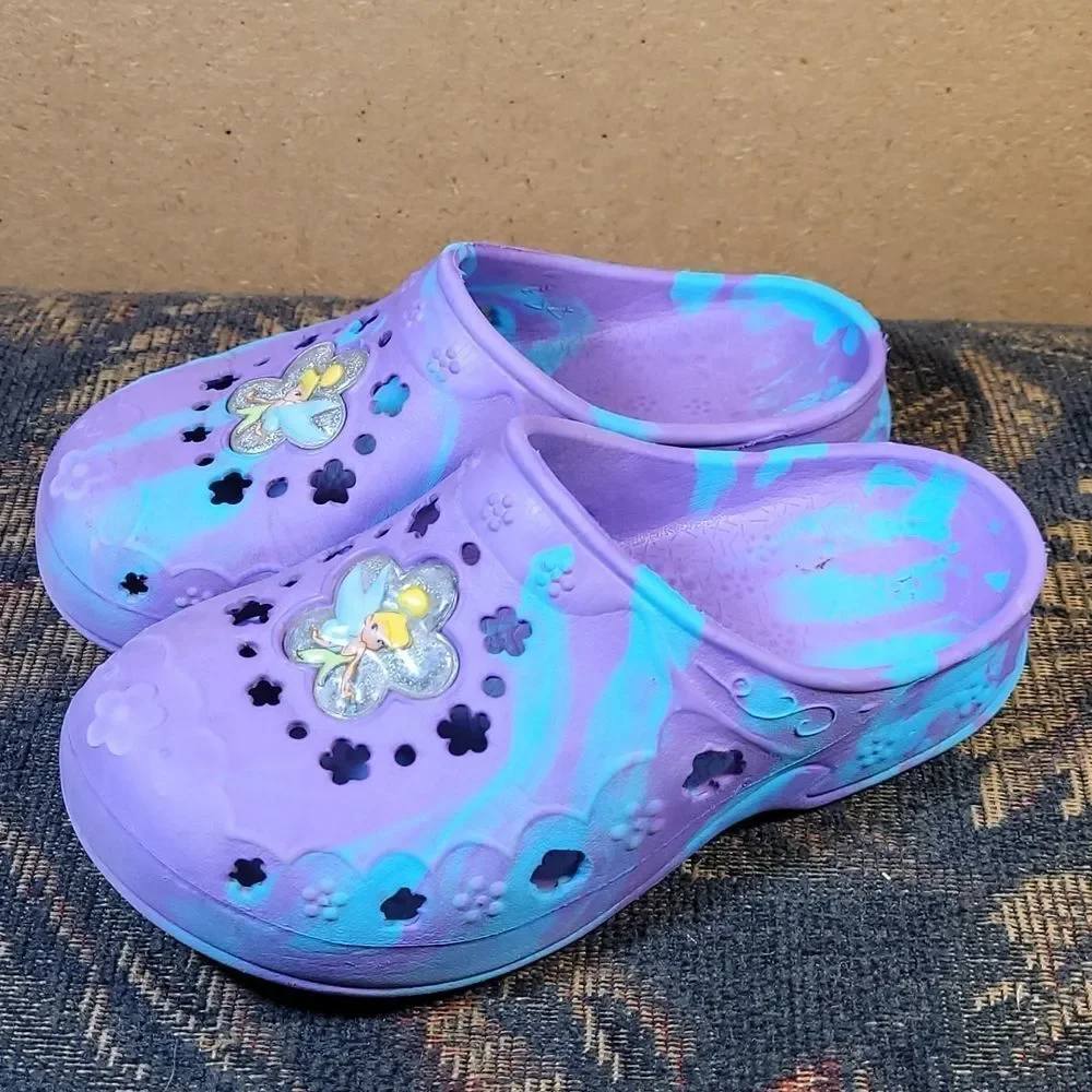 Disney Fairies Tinkerbell Purple and Aqua Sandals- Size 12